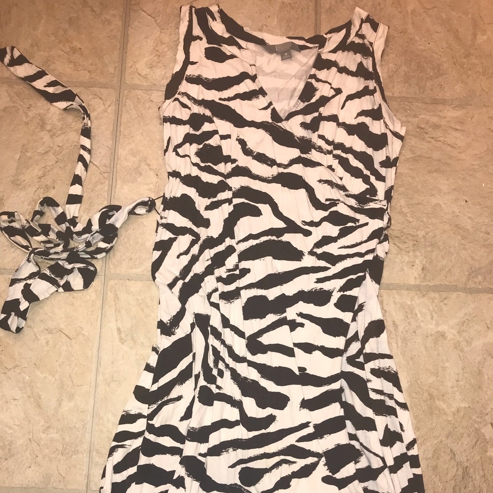 Brown/white zebra dress
